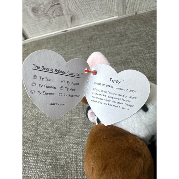 Ty Beanie Babies Tipsy Cow Plush Toy 2003 Retired Collectible - Picture 8 of 9